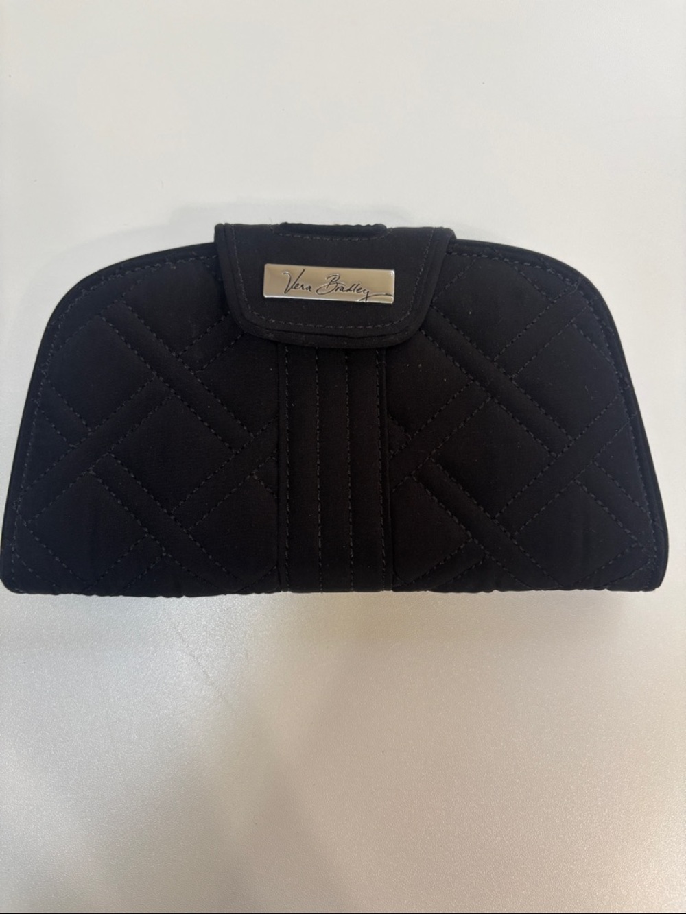 Vera Bradley Black Quilted microfiber Kiss N Snap wallet